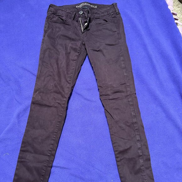 American Eagle Womens Jeans Size 4 Jegging Sateen 28x28.5 Purple Super Stretch - Picture 1 of 8